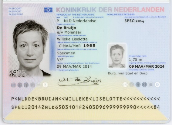 Voorbeeld paspoortfoto